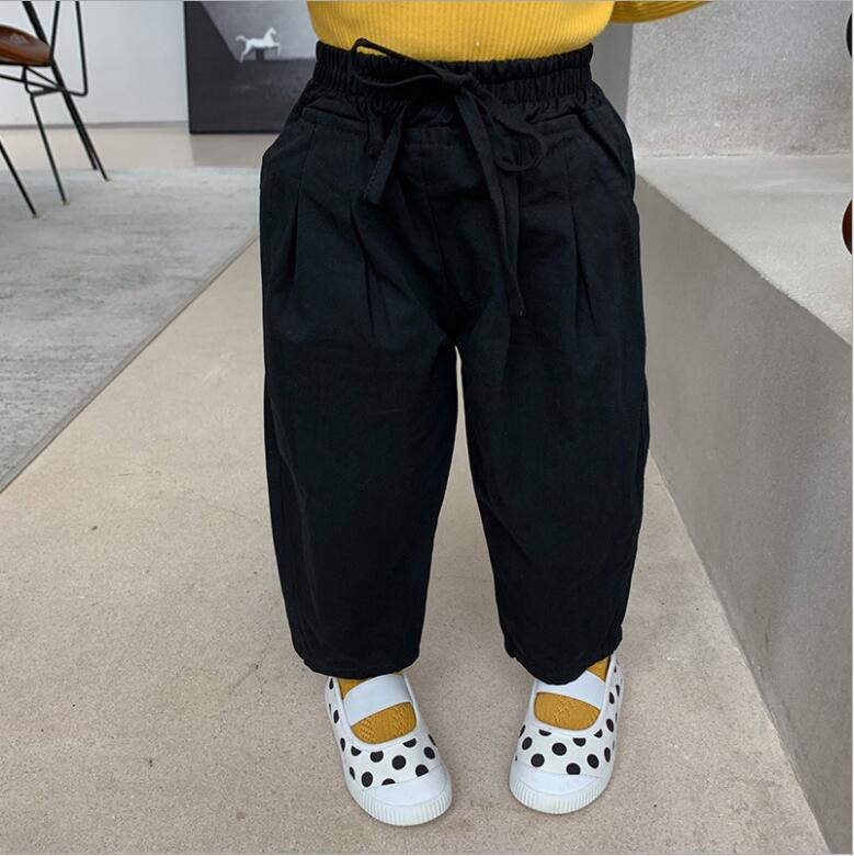 Baby Harem Pants Girls Pants Springs Kids Clothing Baby Casual Pants Cotton Trousers1-6Y Toddler Cargo Pants Infant Harem Pants: Black / 5T