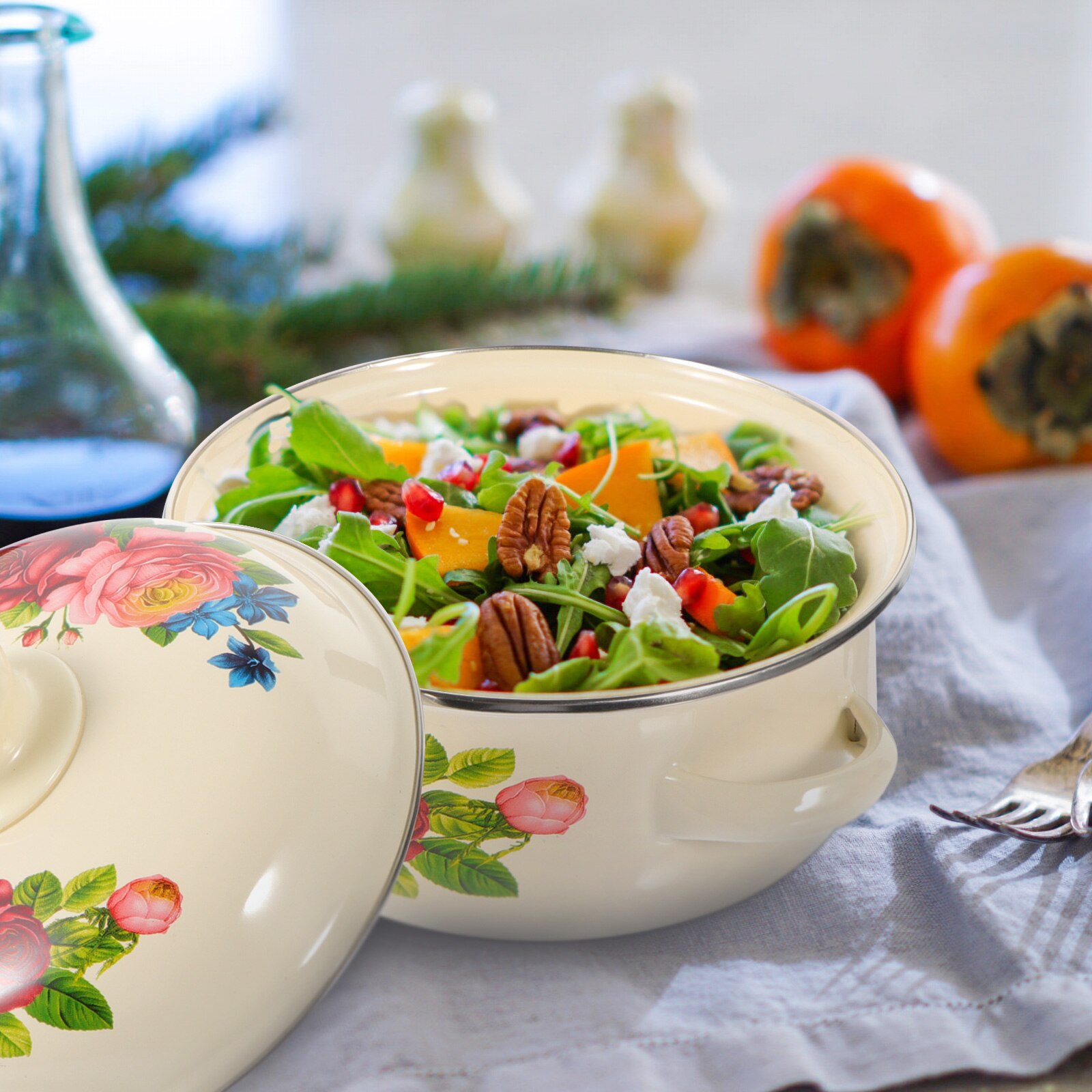 Kitchen Stockpot Enamel Cooking Pot Binaural Soup Pot Home Cooking Utensil