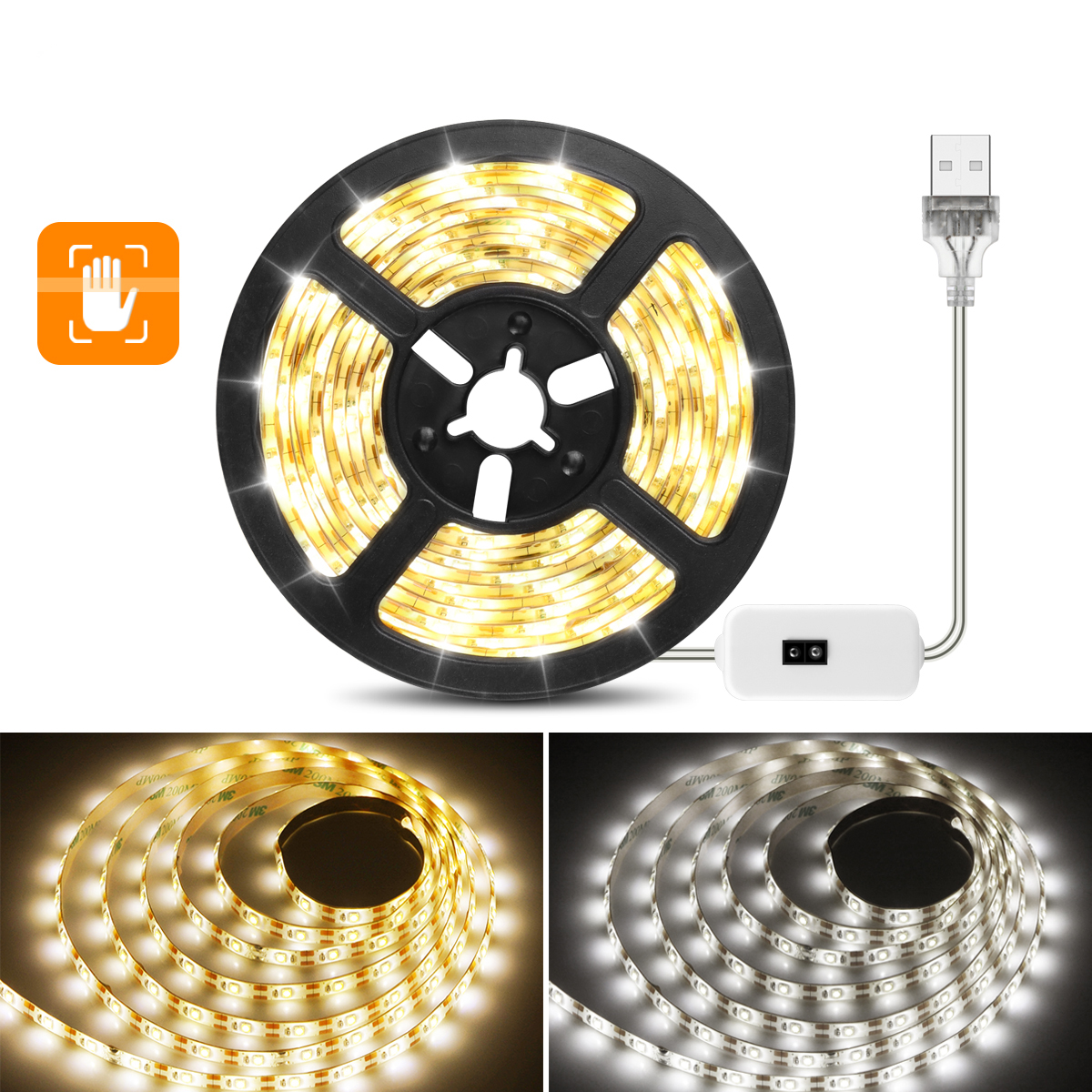 Waterdichte make-upspiegel licht Hand Sweep Bewegingssensor USB LED-verlichting voor uw kamer Make-up Lamp Tape Strip 5V luces para espejo
