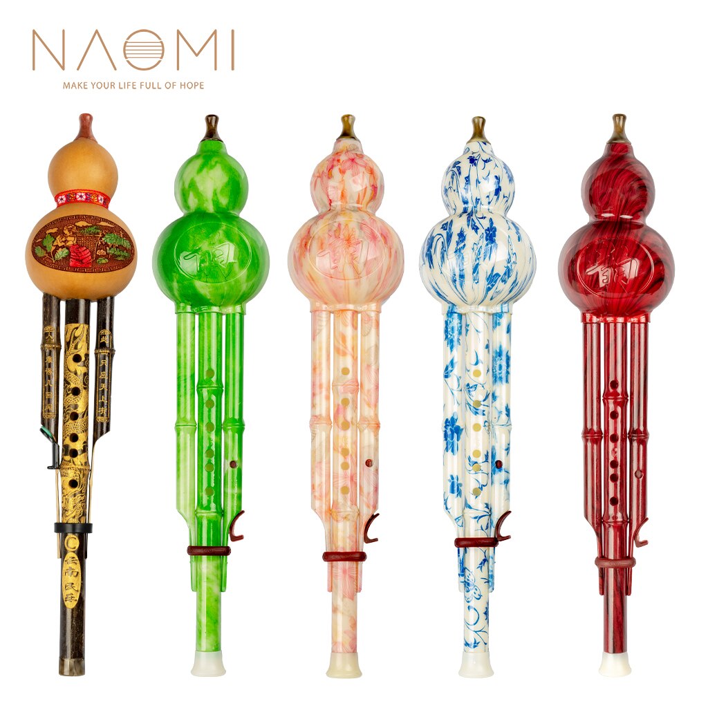 noemi professionale cinese fatto a mano in bambù nero Hulusi flauto doppio tono C chiave zucca Flauta strumento musicale etnico con custodia