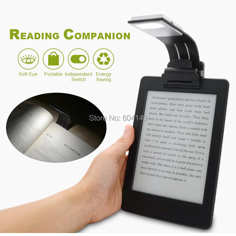 Oplaadbare E-Book Led Light Voor Kindle Papier Usb Led Power Bank Leeslamp 4 Intensiteiten Verlichting Flexibele E Lezen boek Licht