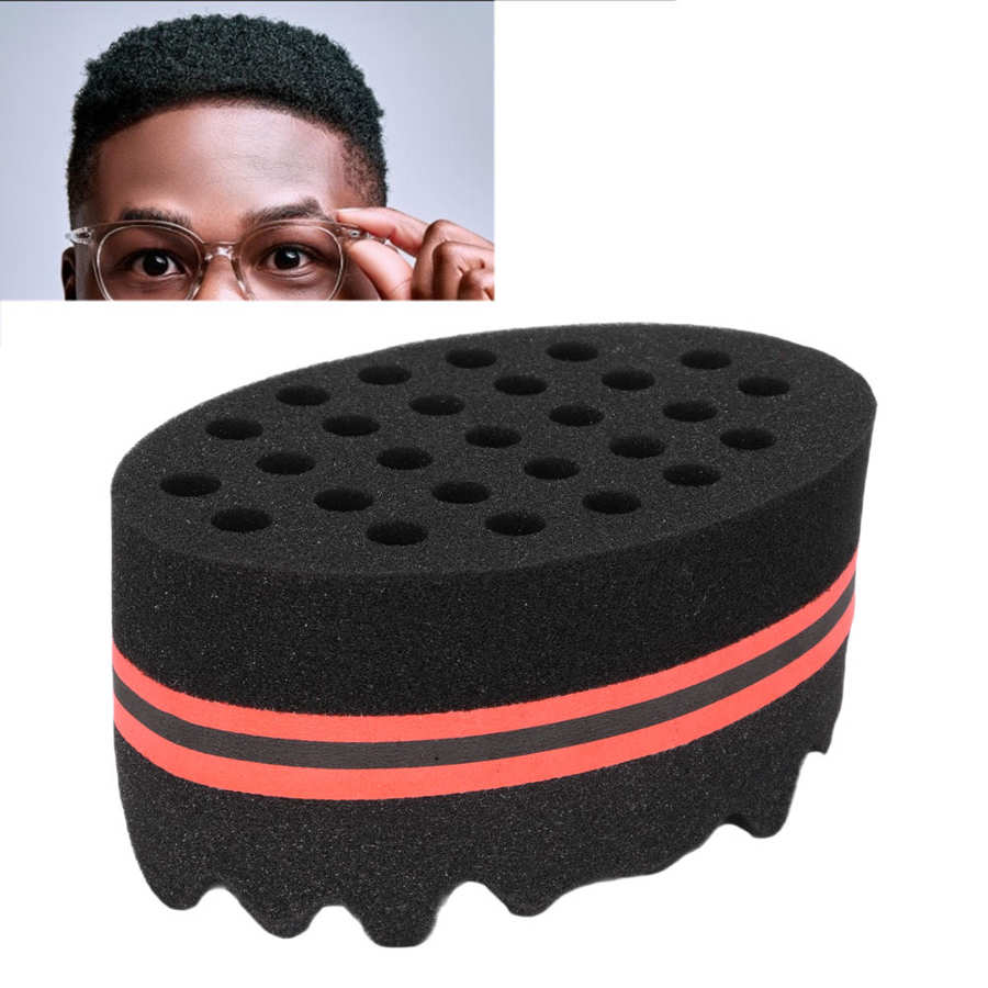 Afro Coil Comb Hair Sponge Soft Twist Hair Sponge Oval Double Sides Magic Twist Hair Brush Sponge for Men Women Hair Style Tool