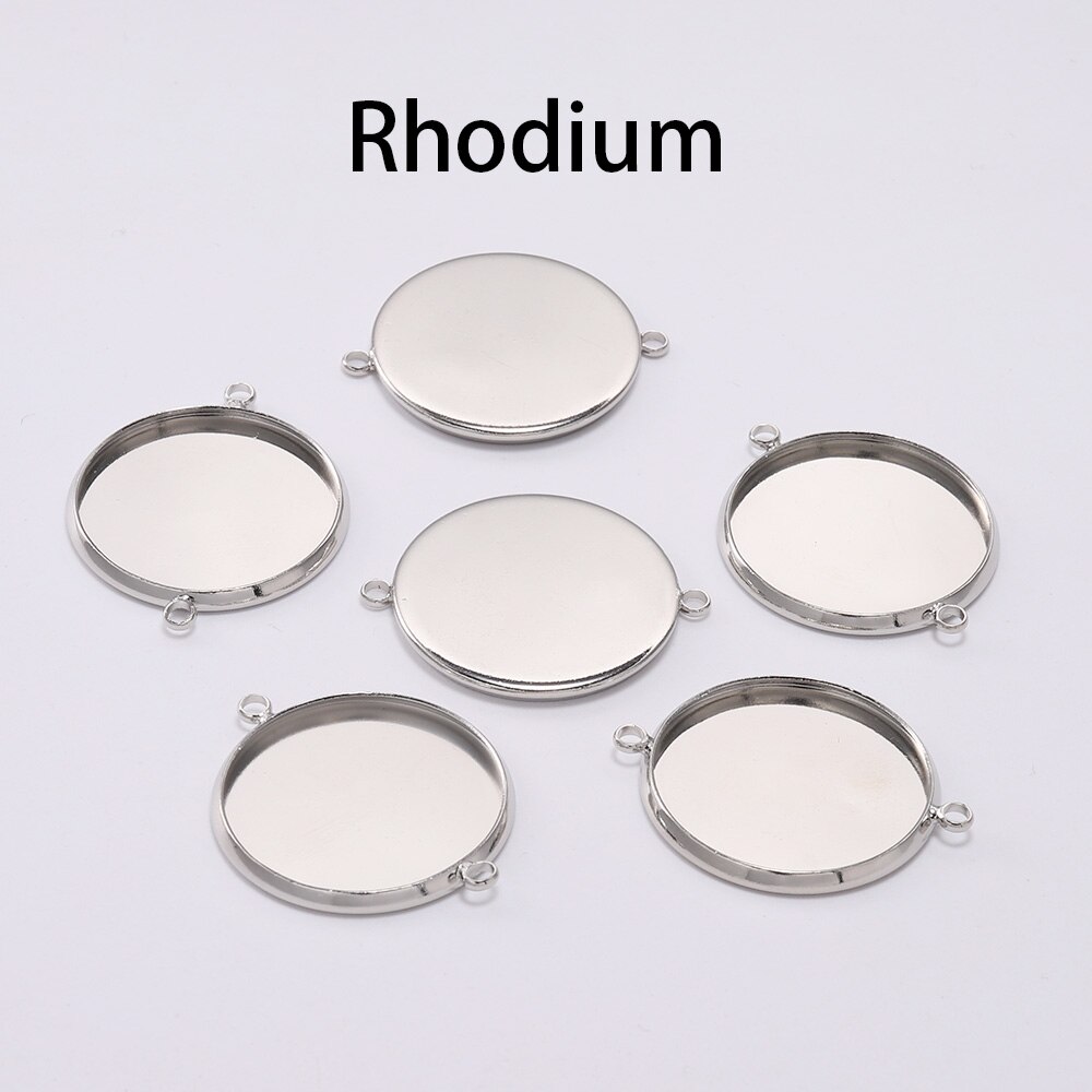 Conectores de Base de cabujón para pulsera de 20 piezas, ajuste de bandeja Base de camafeo, bisel, suministros en blanco para fabricación de joyas, accesorios DIY: 18 mm / Blanco