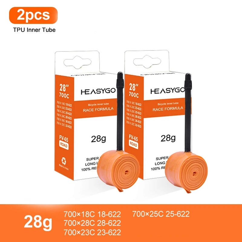 Ultralight Bike Inner Tube 700C 18 23 25 28 Road Bicycle TPU Tire 65mm Length French Valve Super Light Tube: SKY BLUE