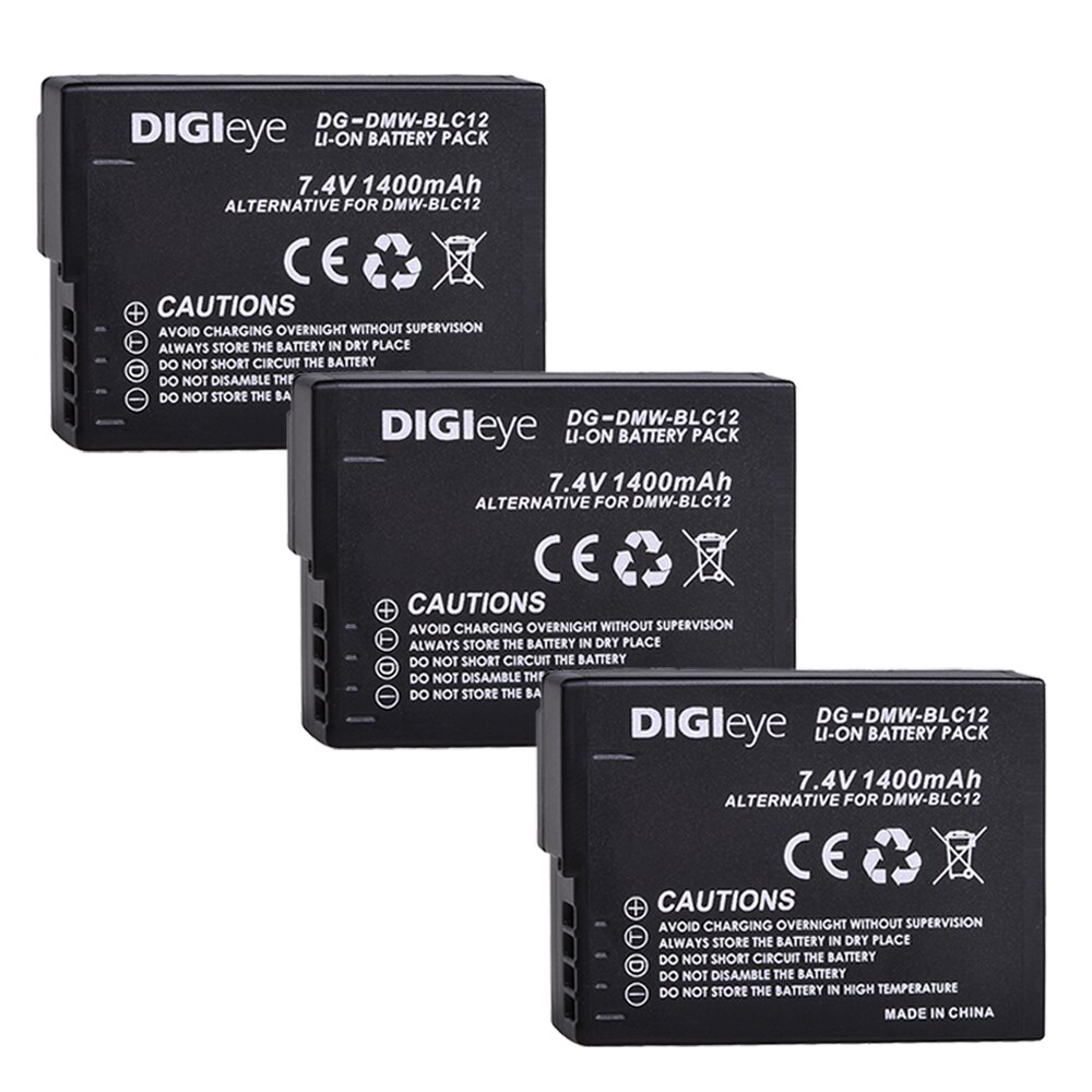 DMW-BLC12 BLC12E BLC12PP DMWBLC12 Batteries for Panasonic Lumix DMC-G5 G6 G7 GX8 G85 GH2 DMC-FZ200 FZ1000 FZ300: 3 Battery