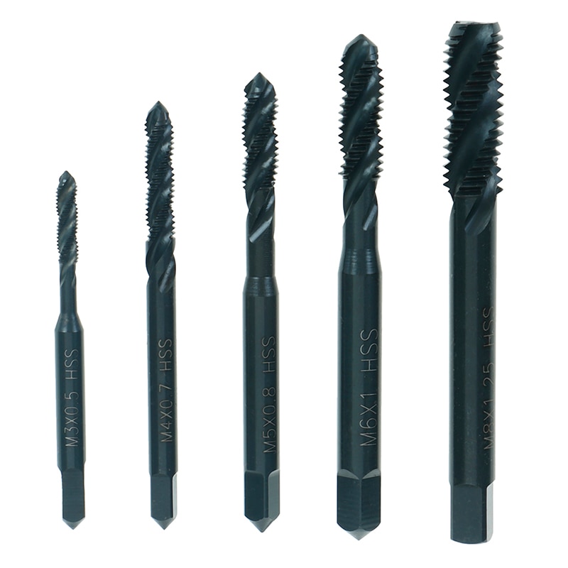 M3 M4 M5 M6 M8 5Pcs/Set HSS Machine Screw Thread Metric Plug Tap Drill Set