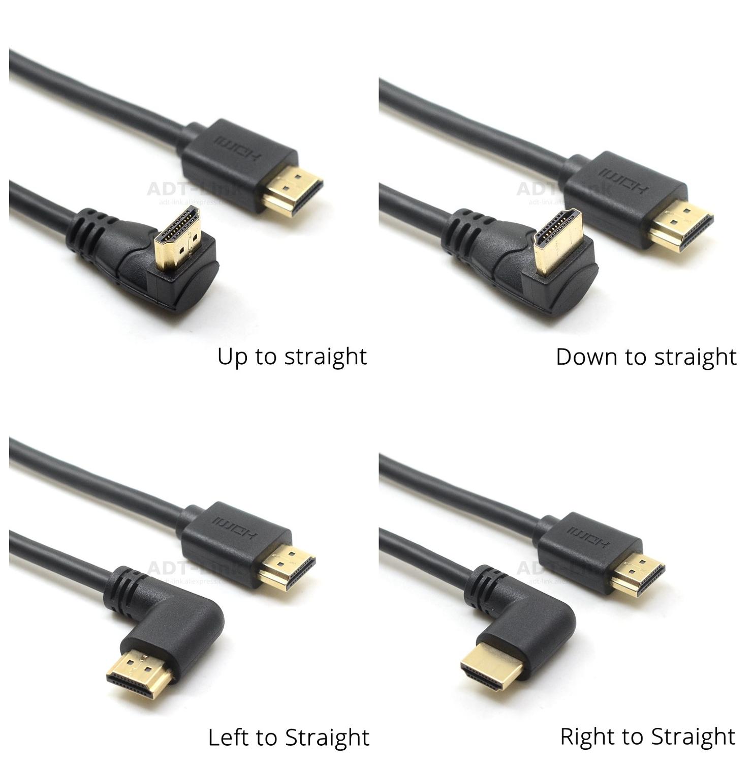 4K*2K 60HZ HDMI 2.0 A Male to HDMI v2.0 Up & Down & Left & Right Angled 90 degree Male HD extension Cable HDMI 2.0v angle cable