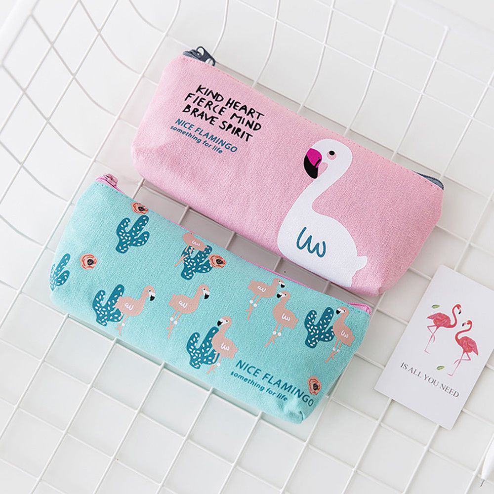Limit visar 1pc populära rosa tecknade flamingos brevpapper penna pennväska sminkfodral blixtlåspåse skolpapper