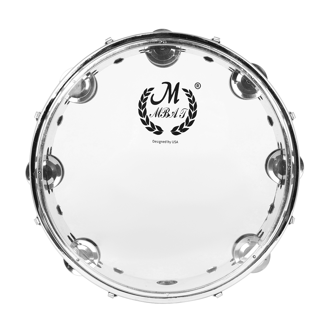 M MBAT 8/10 pollici tamburello auto-Tuning doppia fila tamburello anelli in acciaio inox tamburi a mano strumento a percussione di alta qualità: Black