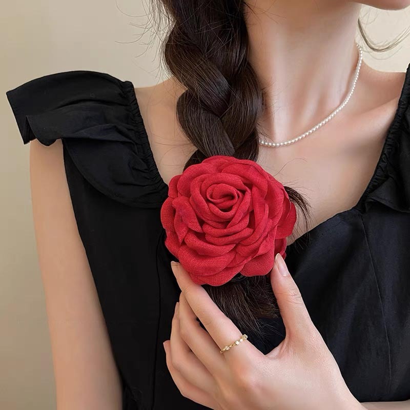 Pinzas en forma de garra para el pelo con forma de rosa de tela francesa para mujeres y niñas, pasador, horquillas, pinzas para el pelo, accesorios para el cabello,