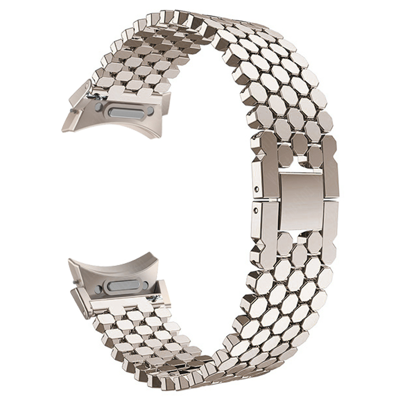 No Gaps Stainless Steel Strap for Samsung Galaxy 6 5 4 44mm 40mm 6 4 Classic 43mm 47mm 42 46mm for 5Pro 45mm Band Metal Bracelet: Khaki / 18mm