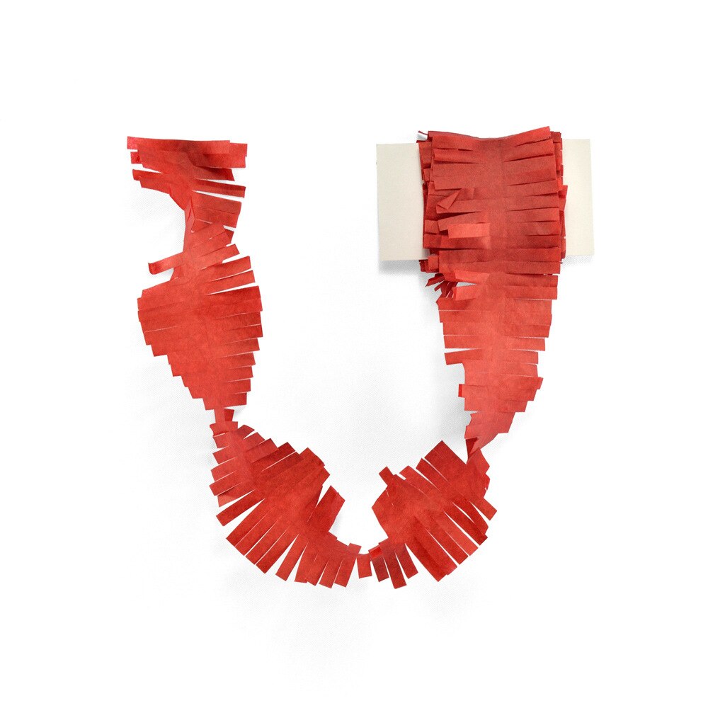 3M Fringed Party Streamers Tissue Paper Garland DIY Fringe Curtain Banners Photo Backdrop Wedding Birthday Shower Decoration: A07 Red