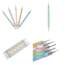 5 pçs pintura estênceis pedras modelo conjunto de acrílico hastes bola stylus pintura cerâmica argila artesanato prego selo mandala ferramentas pontilhar