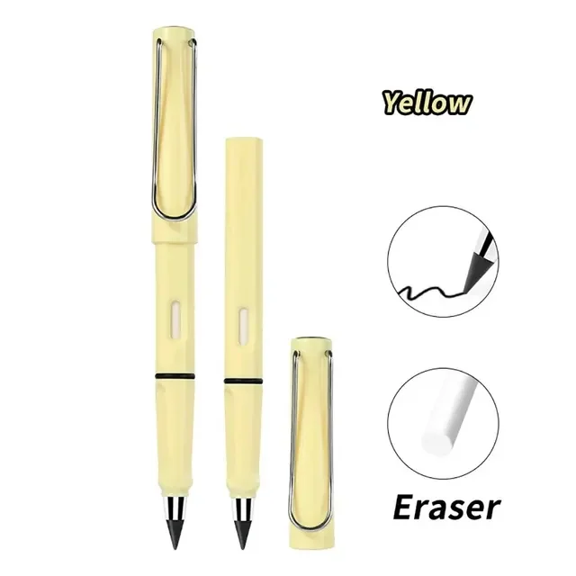 Eternal Pencil Unlimited Writing No Ink Pen Pencils for Writing Art Sketch Stationery Kawaii Pen School Supplies: Burgundy
