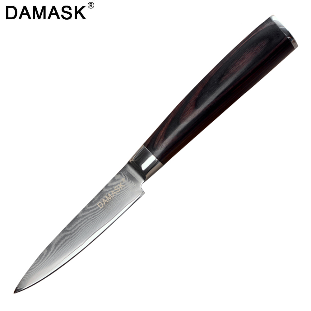 Damask couteaux de cuisine en acier | VG10 de supérieure, damas manche G10 utilitaire de parage, Santoku hachage couteaux de cuisine, Chef: 3.5 Paring Knife