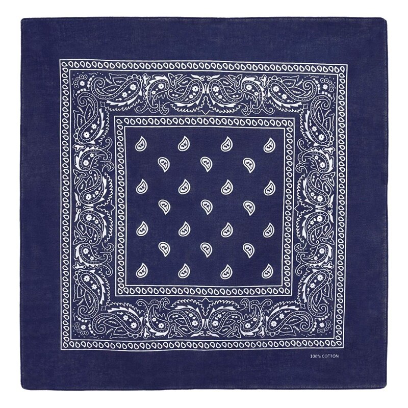 Abuo-Set Van 3 Bandana Paisley Man En Vrouw 57X57 Cm Royal Blue + Sky Blue + marineblauw