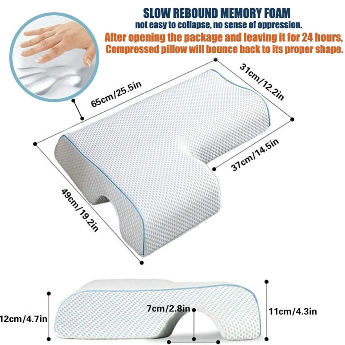 Koppels Kussen Ademend Memory Foam Kussen Voor Arm Rest Gebogen Cuddle Anti Hand Druk Kussen Voor Koppels Slapen Geheugen