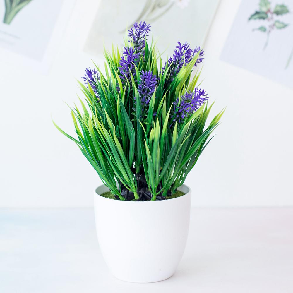 Artificial Lavender Flower Bonsai Garden DIY Wedding Party Office Desktop Decor