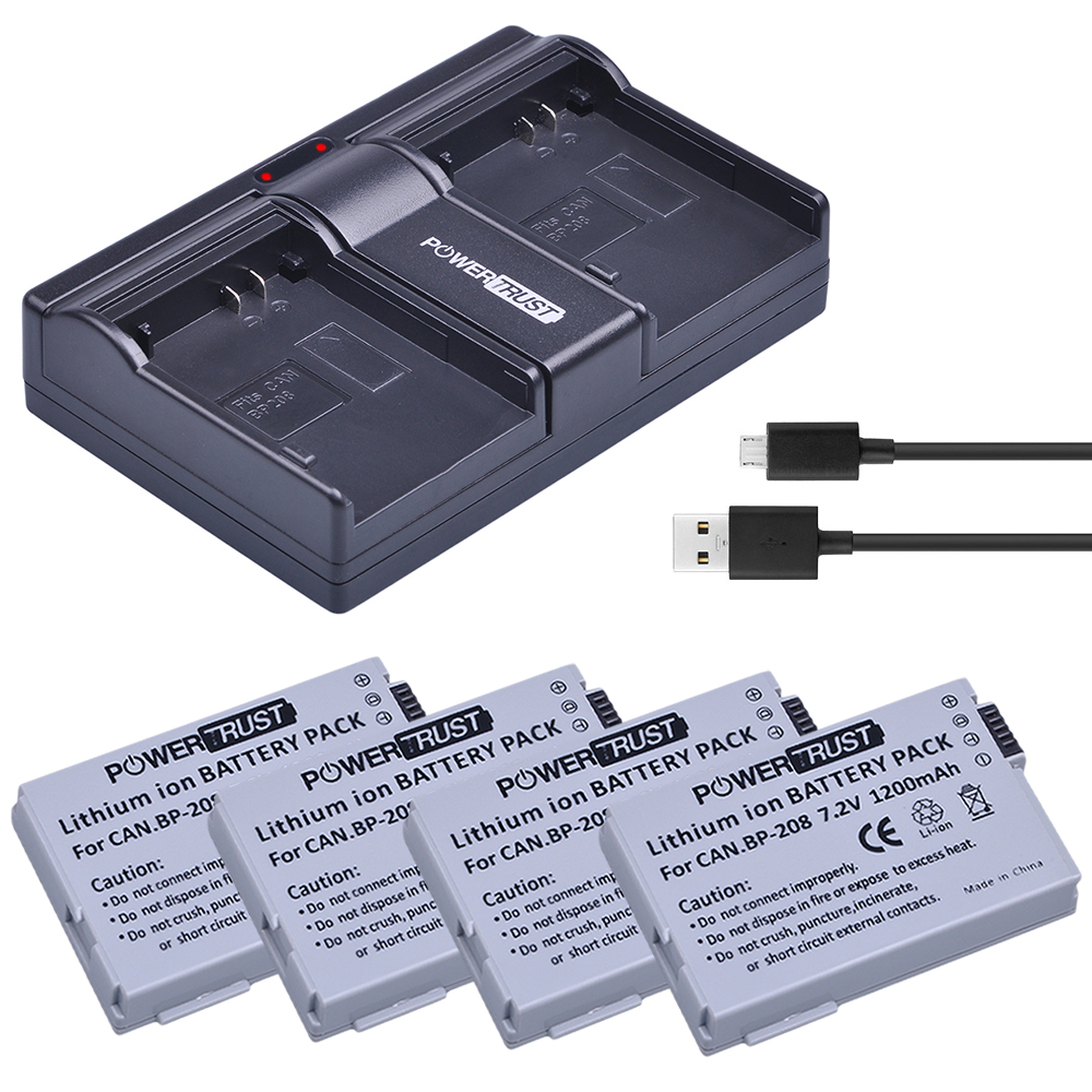 PowerTrust BP-208 BP208 Rechargeable Battery for Canon DC10 DC19 DC20 DC21 DC22 DC40 DC50 DC51 DC95 DC100 DC200 DC201 DC210: RED
