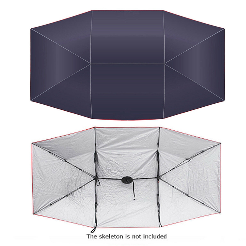 Auto Paraplu Zonnescherm Cover Tent Doek 4X2.1M Universele Uv Beschermen Zonder Beugel Zilver