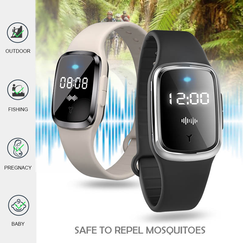 Xiaomi Ultraschall-High-Tech-Mückenvertreiber-Armband, Armband für drinnen und draußen, 3-Gang-Armband, Anti-Mücken-Biss-Armband