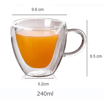 Ermakova kaffemugg dubbelväggig isolerad kaffe te ölkopp glas hjärtform espresso cappuccino latte mjölkmugg drinkware: 8.1 oz(240ml)