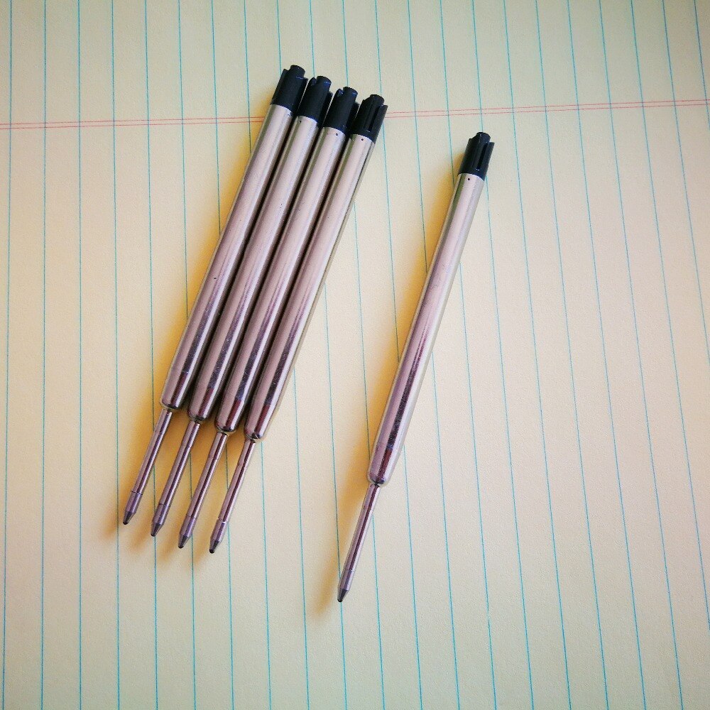 5 pçs/lote Refil Caneta Esferográfica 0.7 MILÍMETROS Azul Bola De Rolo De Tinta Preta Recargas para Supples Escola Escrita Escritório