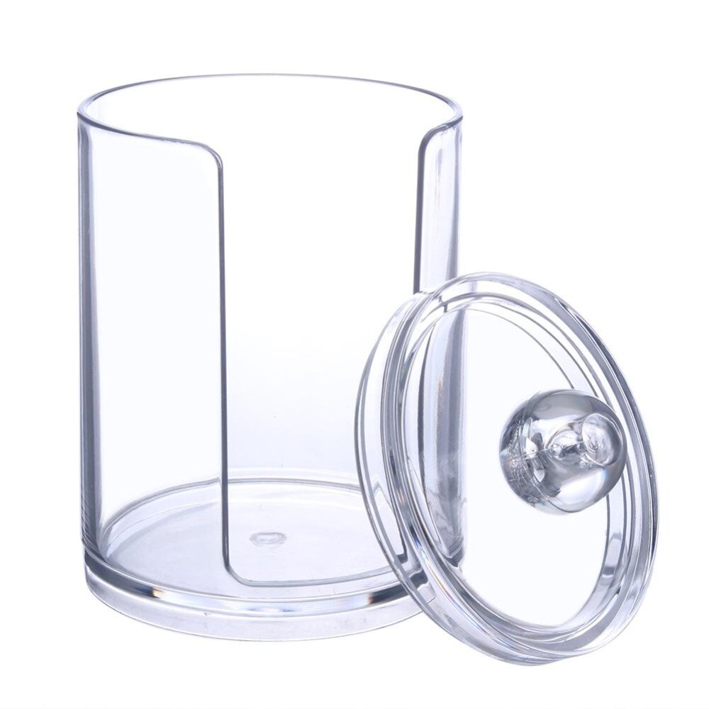 Two-layer Acrylic Portable Round Container Storage Bottles & Jars Makeup Organizer Cotton & Pad Box Cosmetics Swab Q-tip Holder