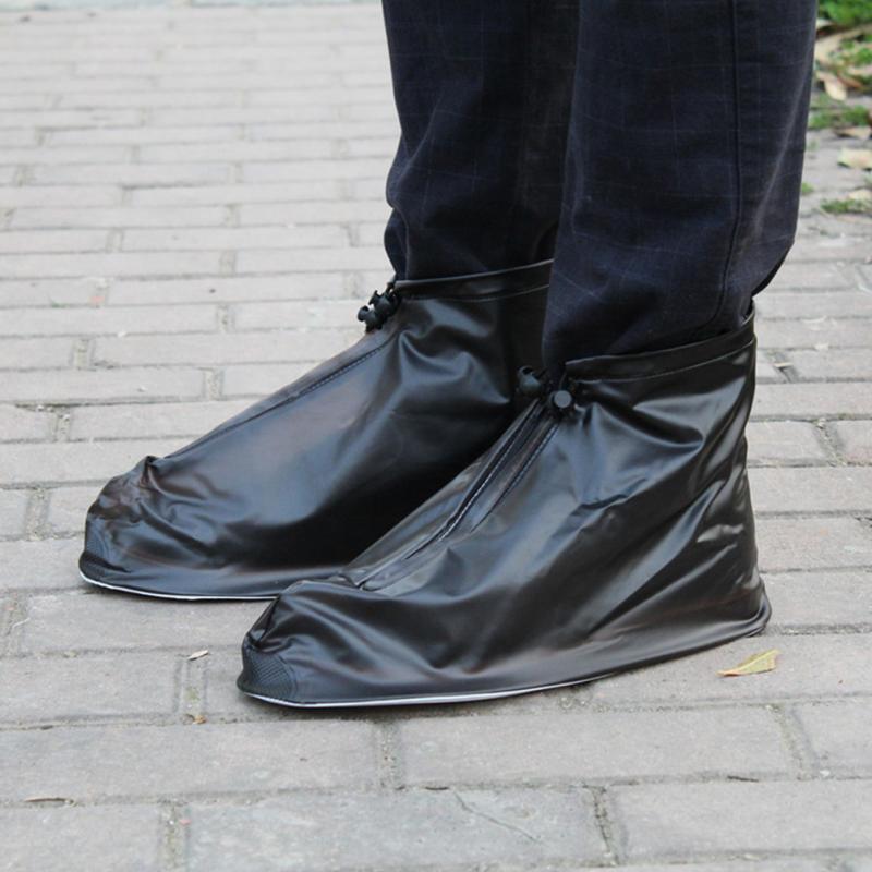 Bottes de pluie imperméables, , couvre-chaussures à talons réutilisables, épaisses, semelles antidérapantes, #921: Coffee / XXL