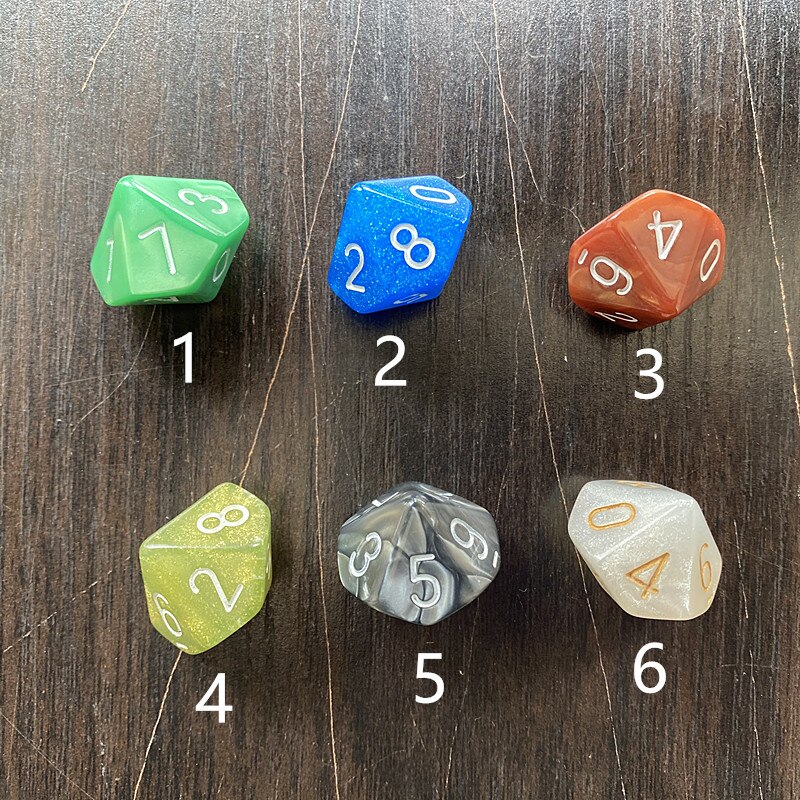 1pcs D10 Polyhedron RPG Dice 10-sides Accessories Acrylic Dice DND Digital Game Dice