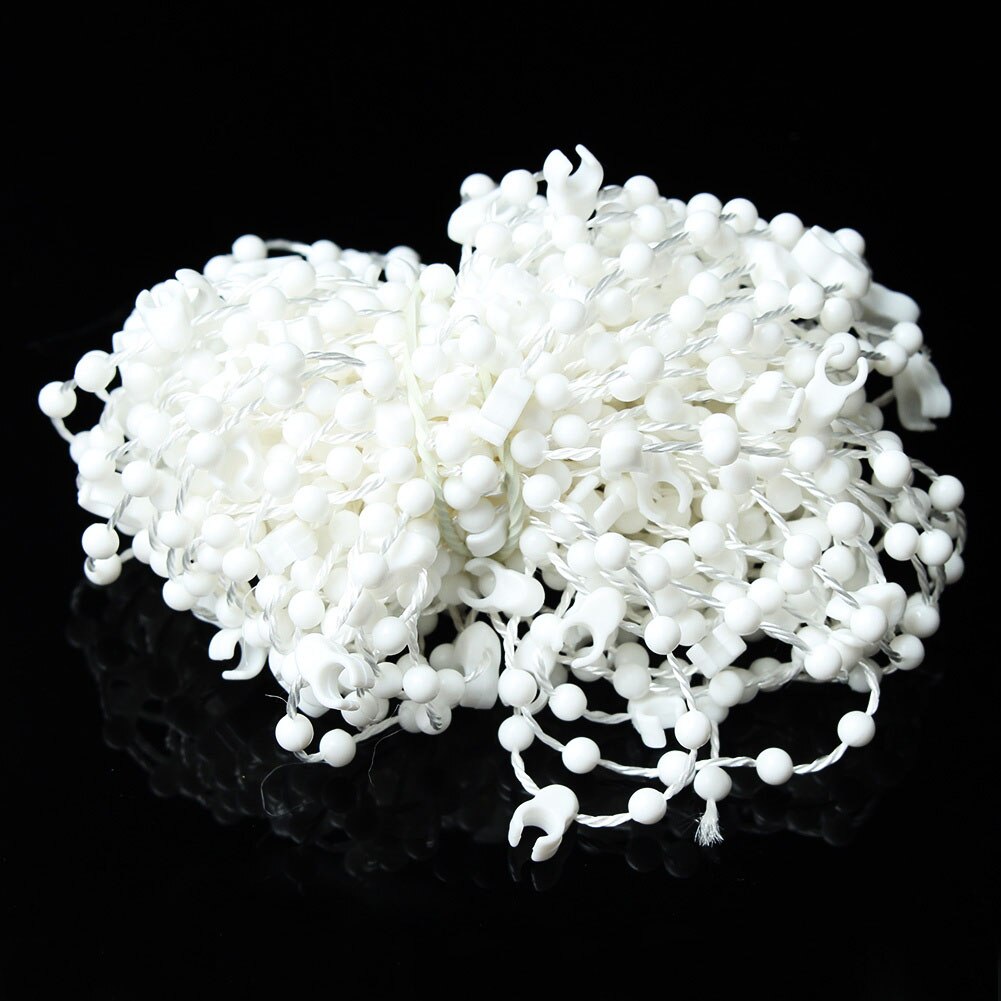 10M White Roller Shade Vertical Blinds Beads Chain for 89mm Slat Shutter Roman Shade Vertical Curtain Home Room Window Use