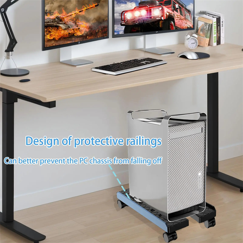 Support de tour pour PC Mobile, étagère réglable, support de processeur pour ordinateur, support de bureau télescopique, chariot avec roulette roulante