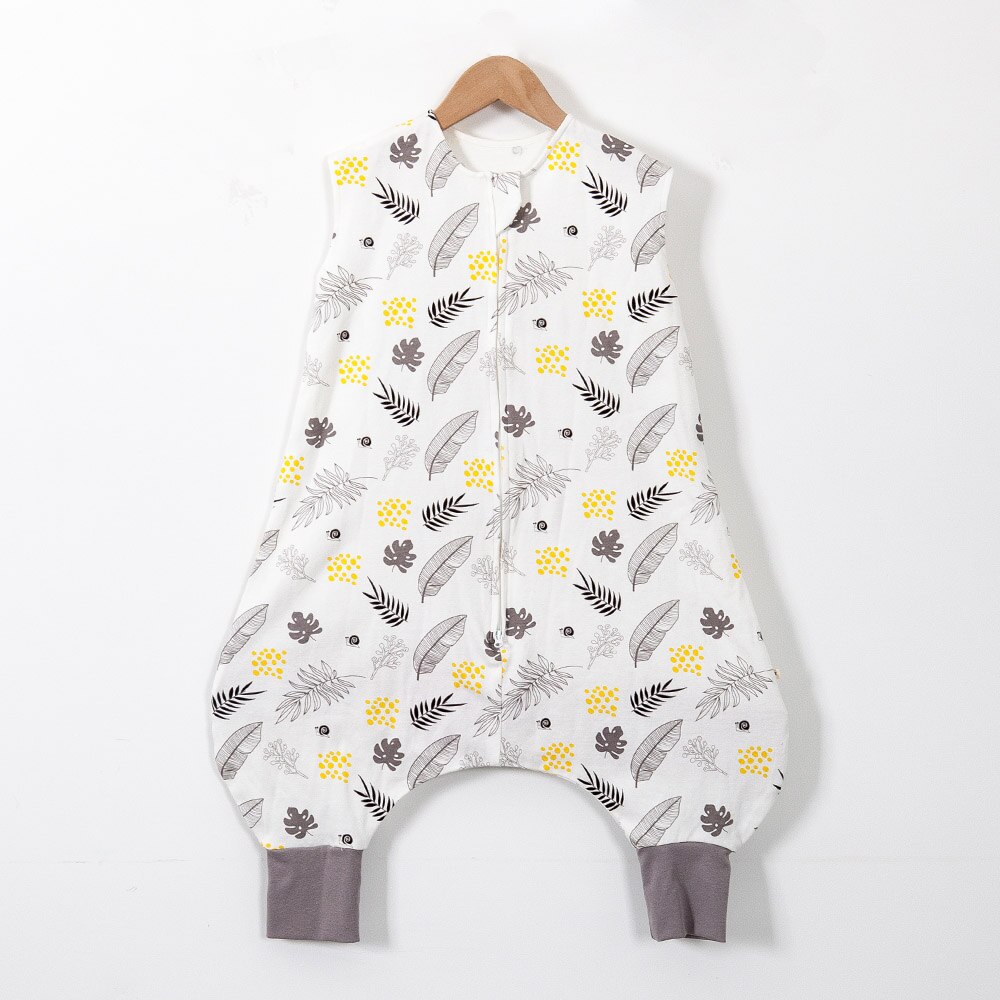 Baby Slaapzak 28-32 ℃ Zomer Koele Vest Kids Slaap Zak Jongens Meisjes 100% Katoen Ademend Slaapzak baby Anti Tipi: leaves / L(90cm)