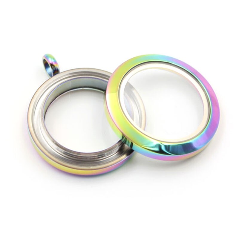 Edelstahl Medaillon Anhänger - 20-38mm - Twist Schraub-Charms - Runde Form - Trendiger Schmuck