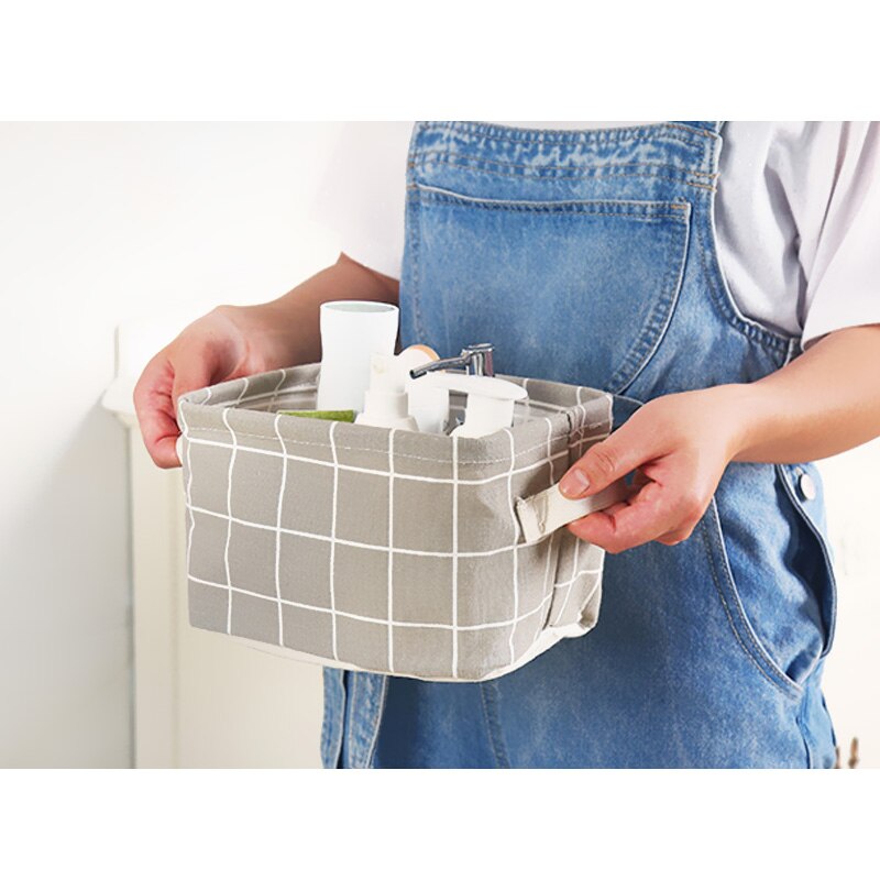 1PC Falten Lagerung Korb Schreibtisch Spielzeug machen-hoch Organizer Kasten für Unterwäsche Kleidung Handtuch Wäsche Korb Werkzeuge Behälter Mit Griff