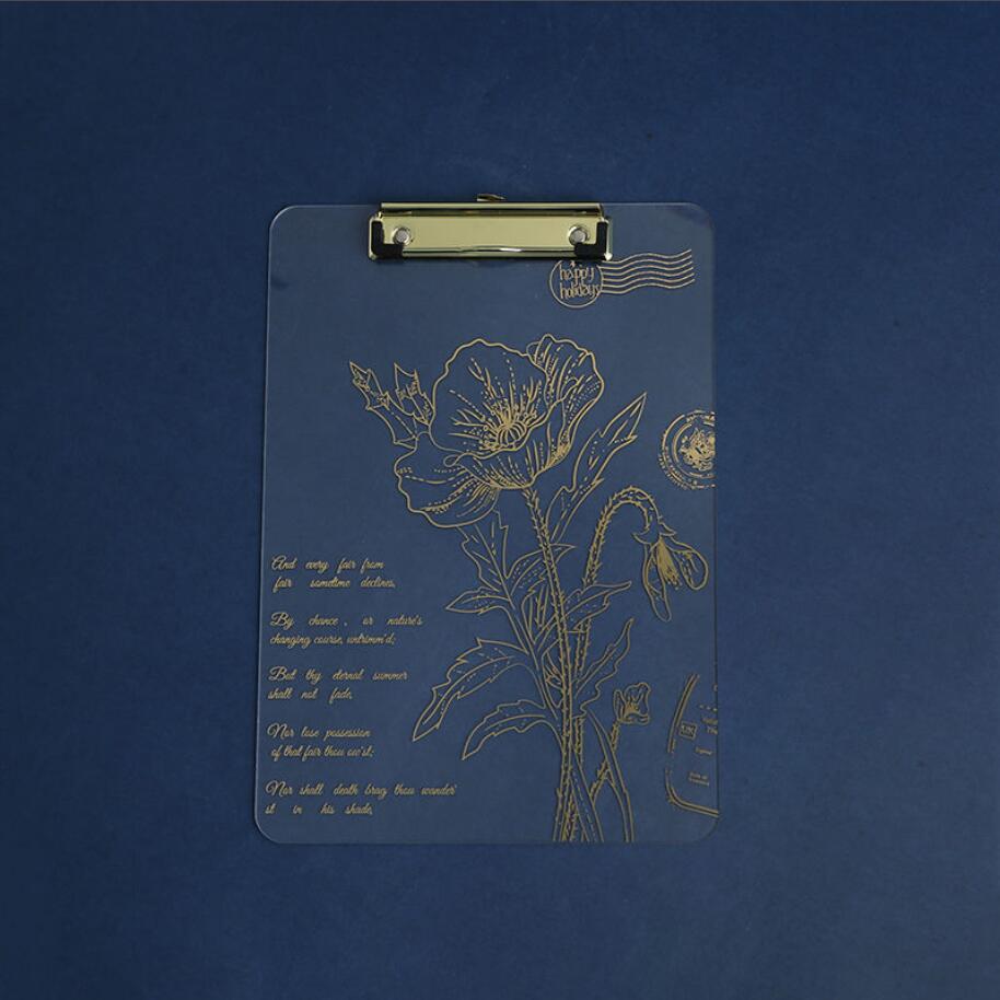 Cartoons Series Writing Board Clip Stationery A4 Paper Acrylic Pad Splint Transparent School Supplies: F