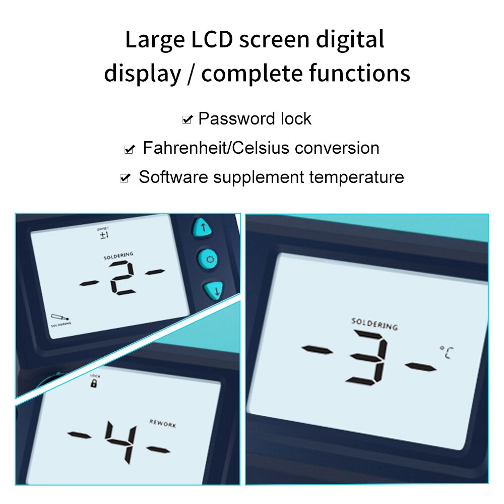 Adjustable LED Digital Soldering Station Rework Station Electric Soldering Iron For Phone PCB IC SMD BGA Welding Repair Wanptek