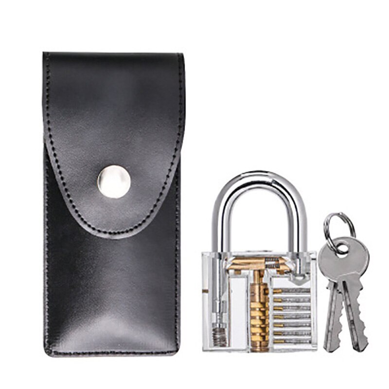 15pcs Lock Pick Set with Transparent Lock Locksmith Tools Practice Hand Tools durable Lock Pick Set PRE