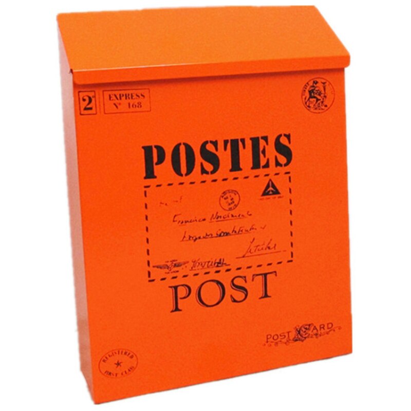 Home Mailbox Garden Mail Box Lockable Post Box with Key Lock Letter Box Outdoor Yard Door Porch Hanging Decoration