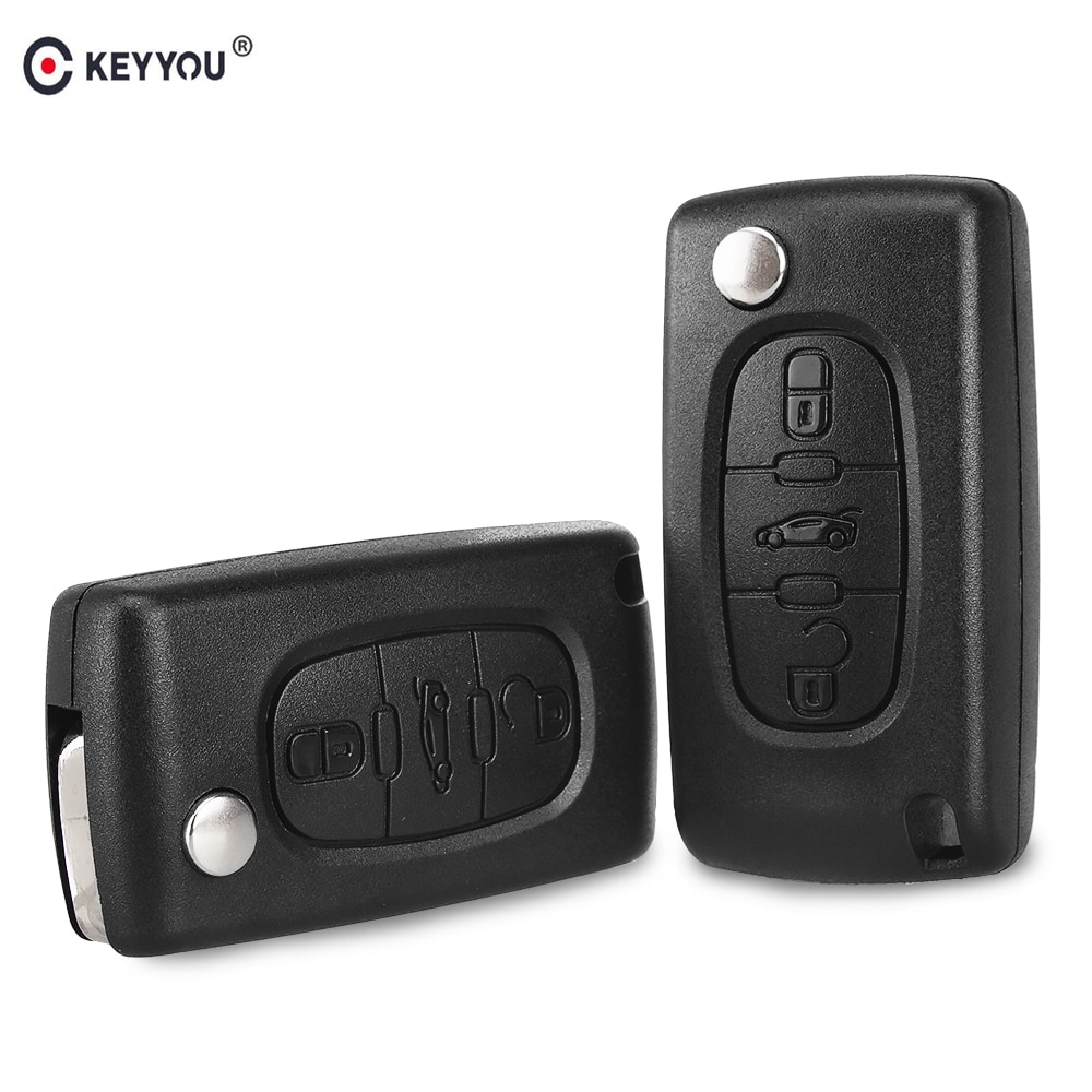 Keyyou för peugeot 407 407 307 308 607 fjärrnyckel fodral skal nyckel lock 3 knappar key case  ce0523