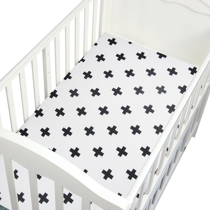 Baby pige dreng geometriske træ monteret krybbe ark småbarn seng madrasser standard madras krybbe ark spædbarn