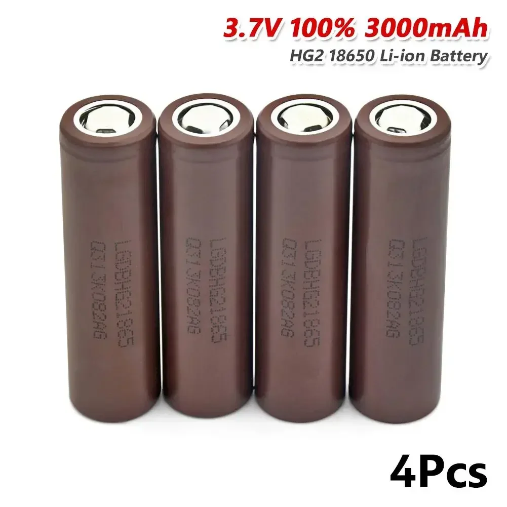 100% Original HG2 18650 3000mAh battery 18650 hg2 3.6V discharge 20A dedicated For hg2 Power Rechargeable battery+ charger: WHITE