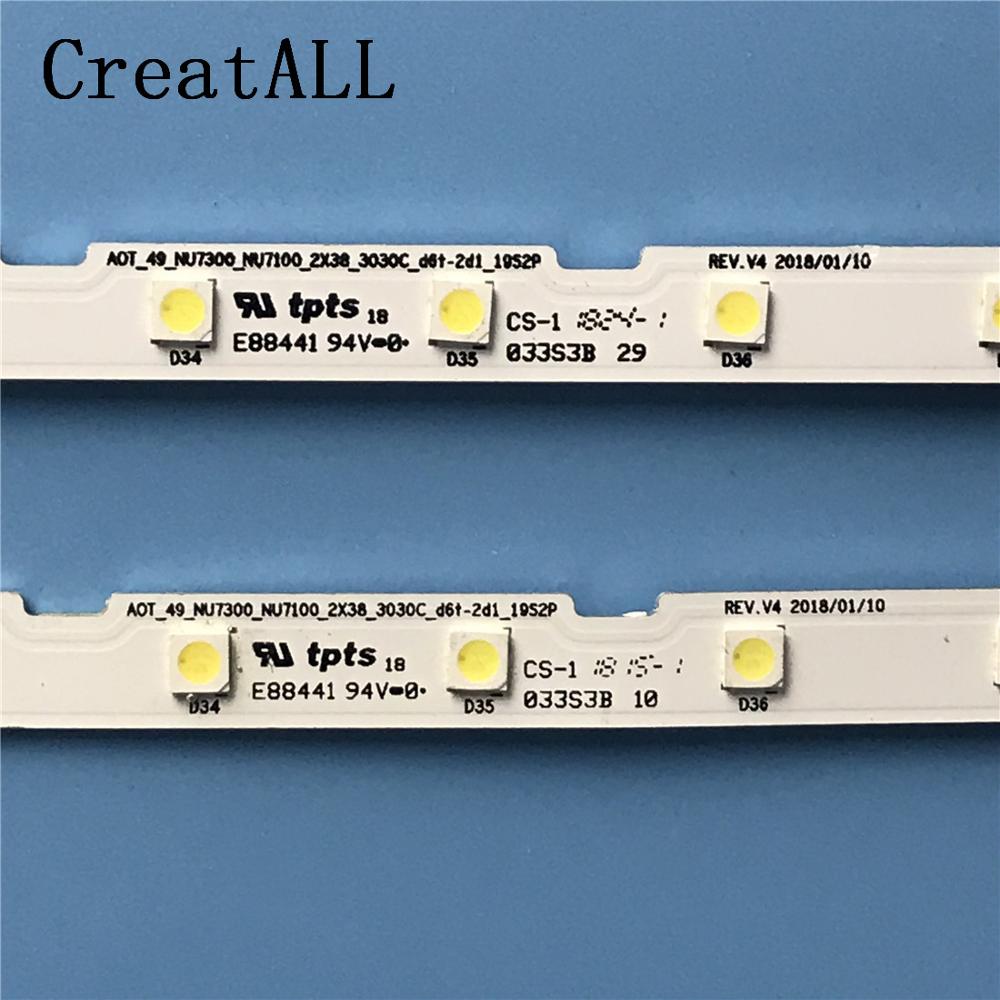 ledet bakgrunnsbelysning stripe 38 lysdioder til samsung  ue49 nu 7172 ua49 nu 7800 ue49 nu 7500 cy-nn049 hglv 2v cn049 hglv 5v cy -nn049 hgev 3h bn61-15483a