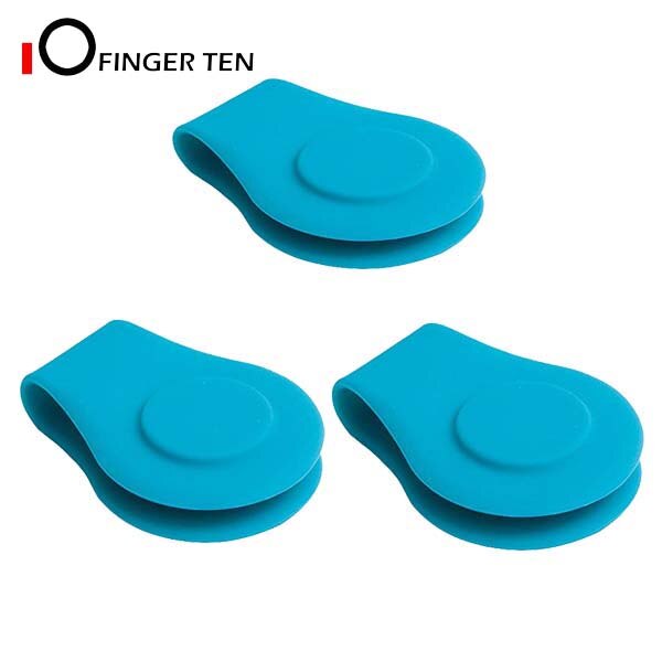 Marqueur de balle de Golf magnétique en Silicone, , Clip de chapeau, aimant puissant attaché à votre bord de poche, ceinture, 3/6 pièces: 3 Pcs Blue