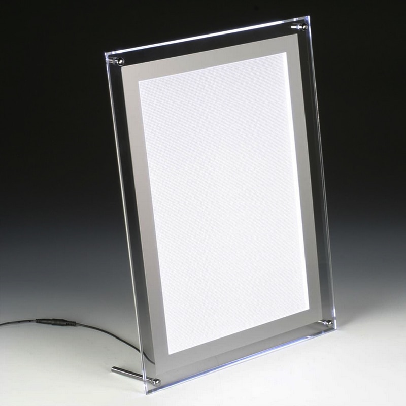 Marcos de fotos iluminados de escritorio, caja de luz Led A5 para mostrador de mesa, expositores para cafetería, té, tiendas minoristas