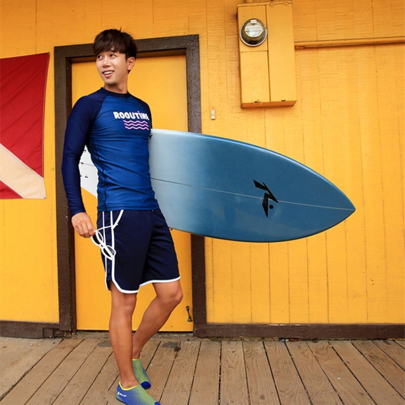 Traje de baño de dos piezas para hombre, traje de buceo y surf, ropa deportiva de secado rápido para el agua,