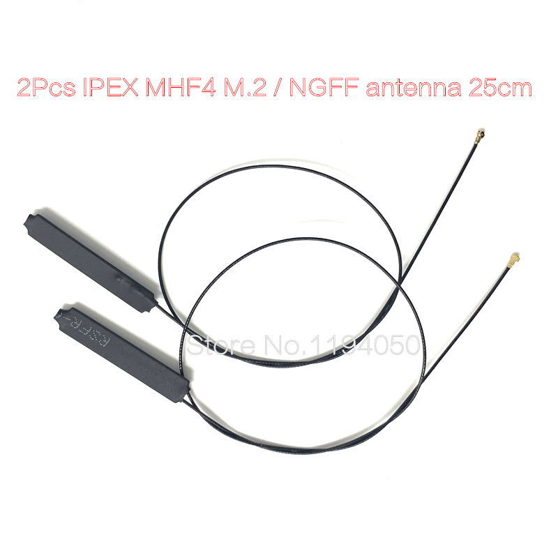 2 stk ipex mhf 4 2. 4g 5g wifi antenner til intel 7260 7265 3165 ac n5321 em7345 gobi 5000 ngff kort 18.5cm/7.2 tommer  em7355