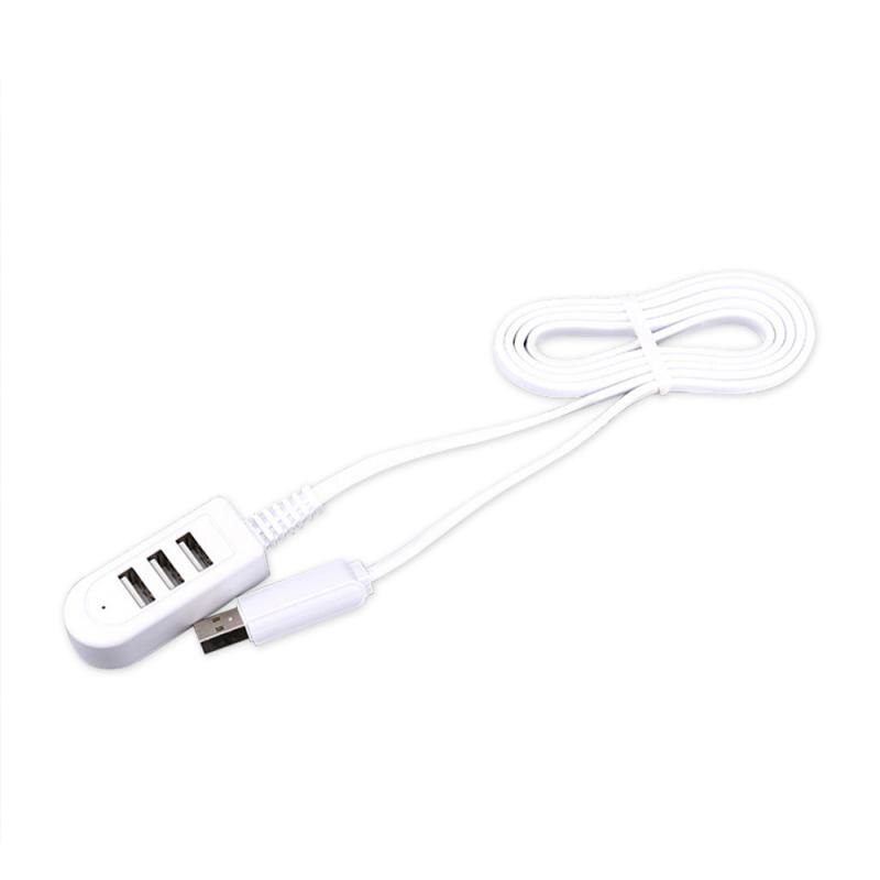 Universal usb hub 3/4 port usb 2.0 med kabel high speed mini hub socket mønster splitter kabel adapter til bærbar pc tablet: 01 lange 3 in 1