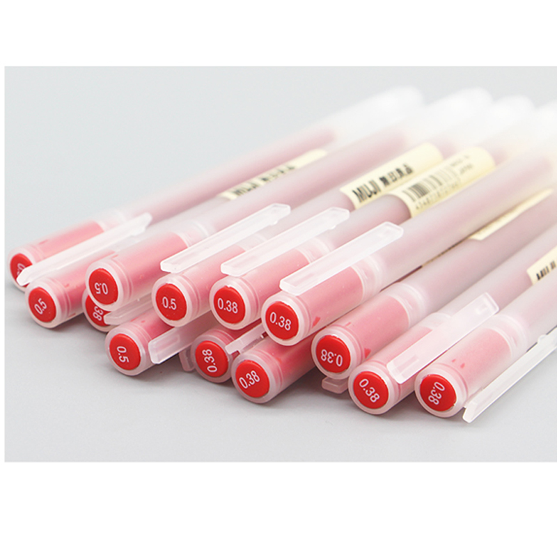 3 stk original mujis gel pen sort/blå/rød/dyb blå 0.38mm 0.5mm blæk farve pen kontor skole japan stationær гелевая ручка
