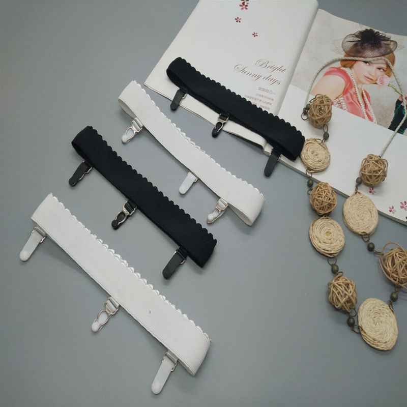 Frauen Elastische Anti Unterhose Bein Strumpfband Oberschenkel Hohe Strumpf Strumpf mit Clip U90E